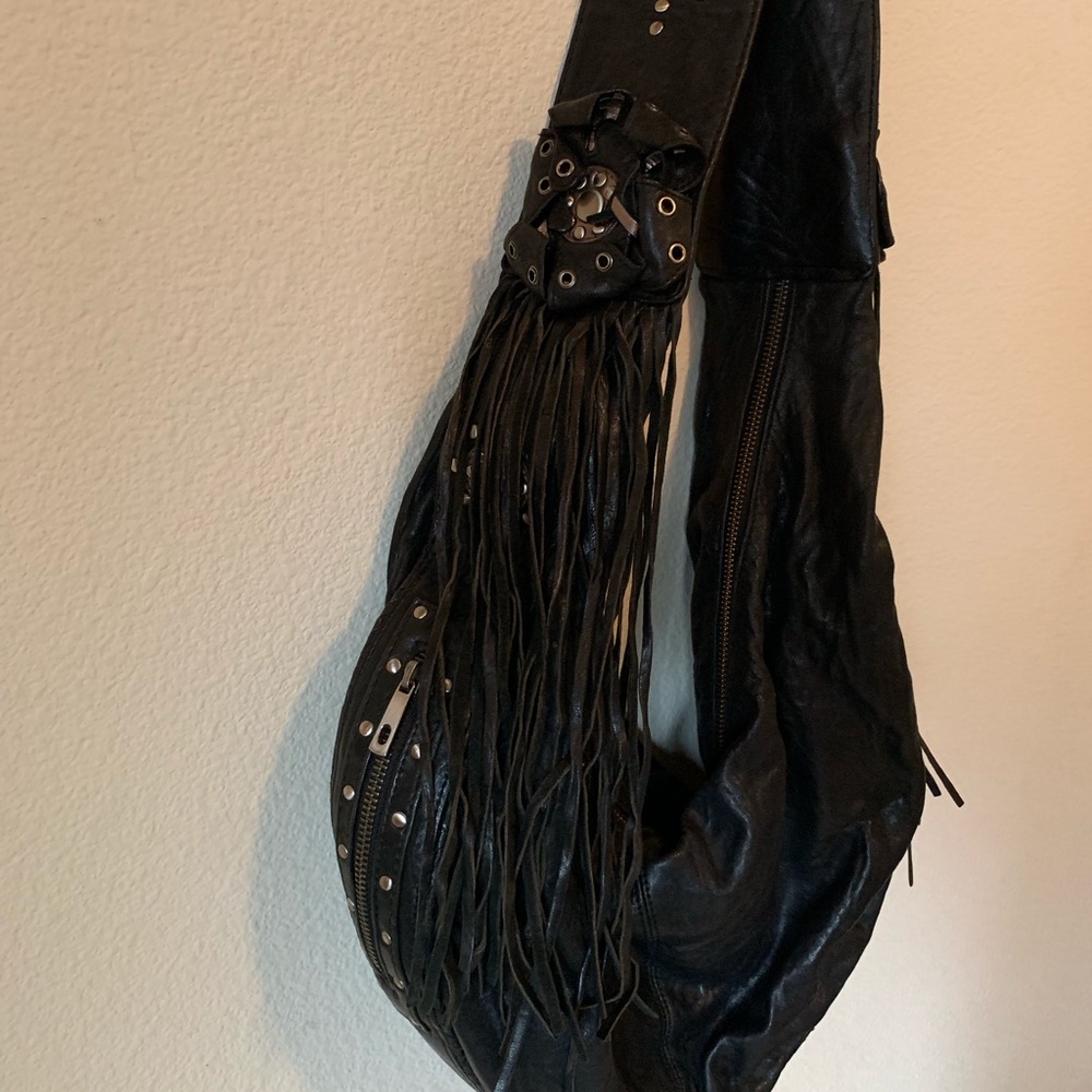 Black fringe purse